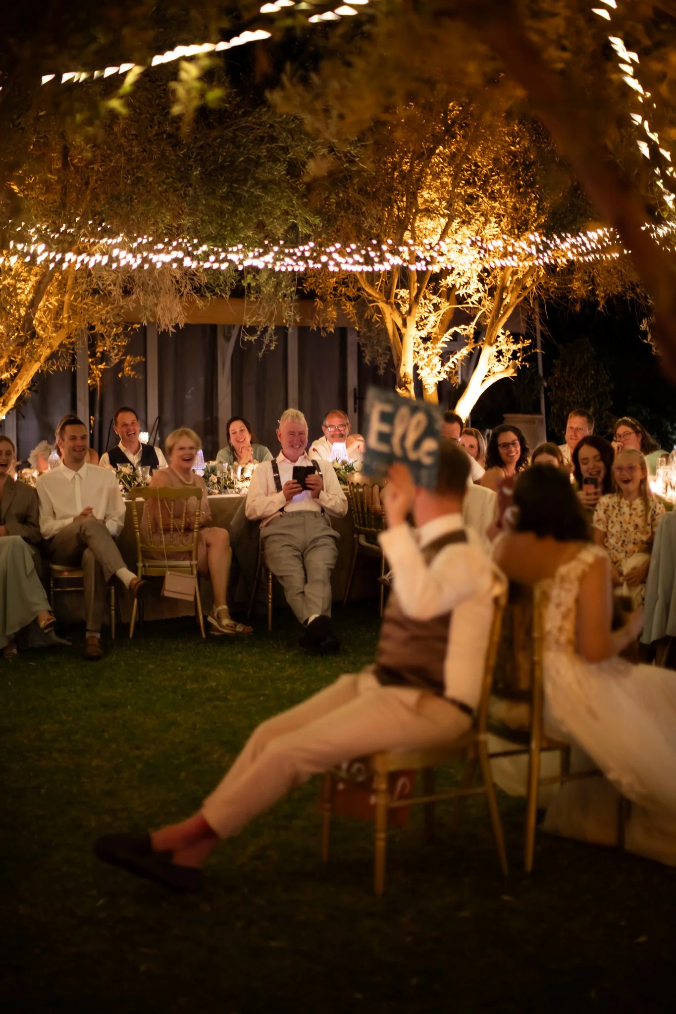 outdoor wedding ceremony under olive trees in Marrakech- Marrakech photographer  - domaine yakout
