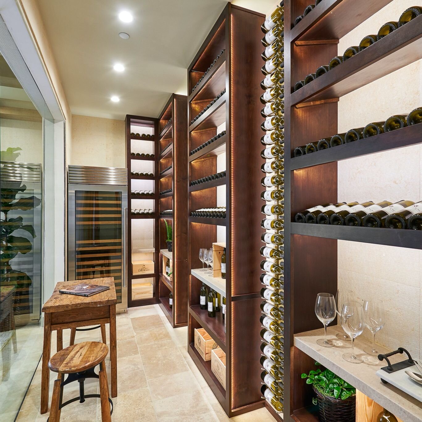 You had me at Merlot.

An entirely custom refrigerated wine cellar designed for this home. Perfect for the &quot;occasional&quot; wine drinker. Or wine connoisseur 😉

#winelover #winestorage #winecellar #winewinewine #luxuryhome #modernhome #homeswe