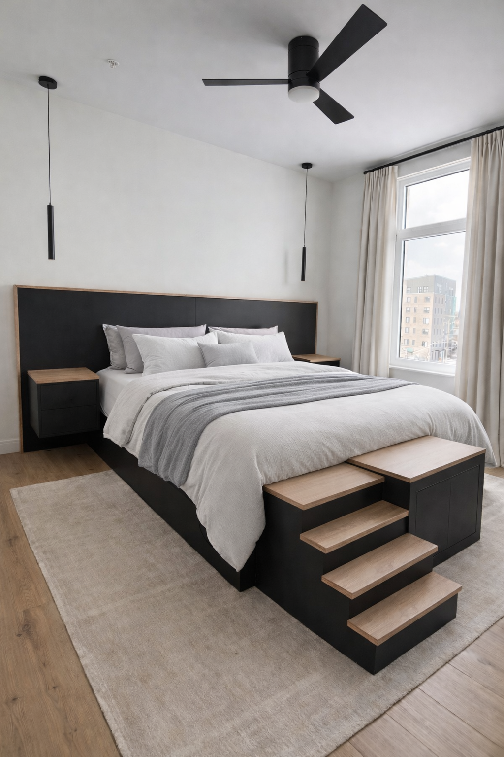 our bed with pet stairs.PNG