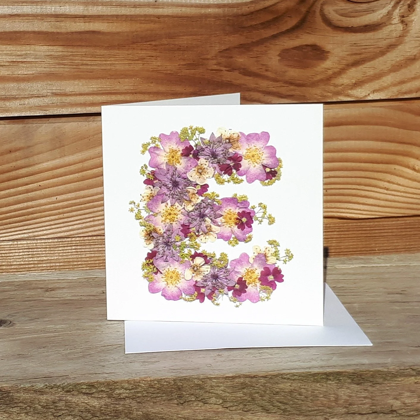 Letter E greeting card, blank card
