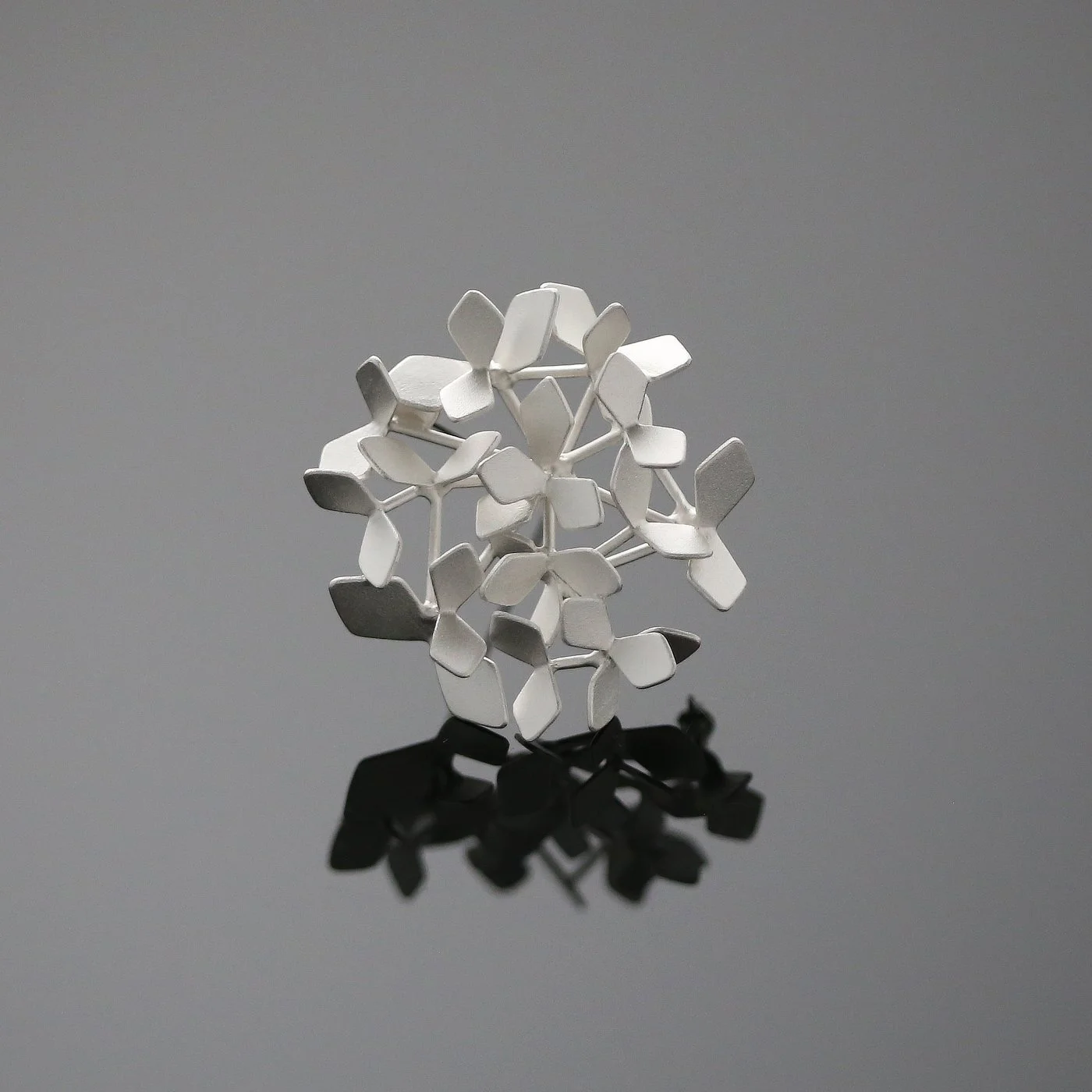 Sparkling Forest unique brooch no.5, recycled silver, rintakoru, Finnish jewelry, unique design, Finnish design, handmade in Finland, handcrafted in Lahti.