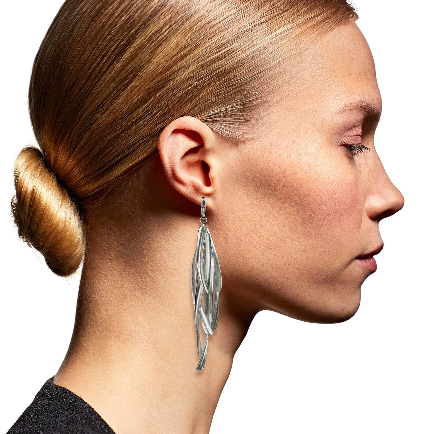 Silver Wind layered earrings/ Finnish jewelry handcrafted in Lahti