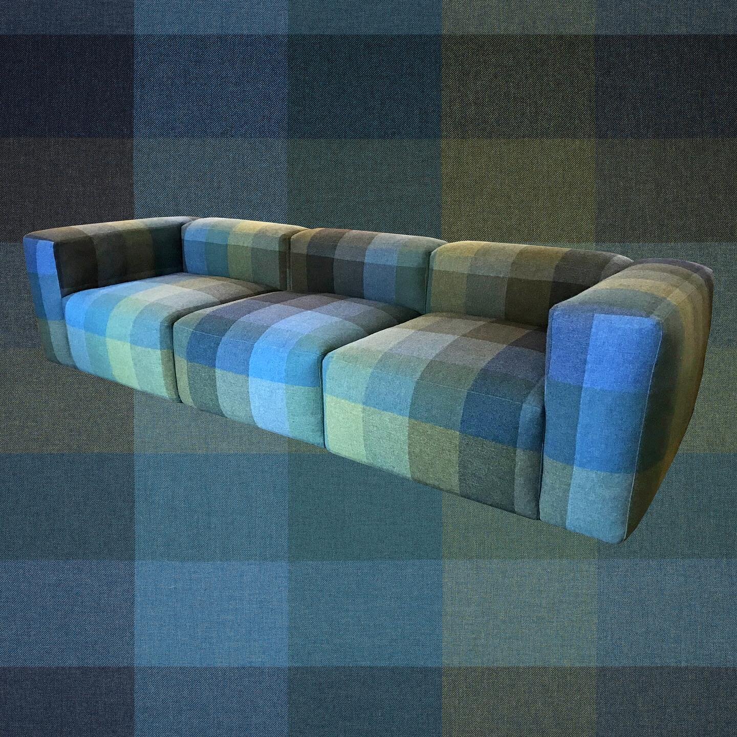 Greetings from the dreamscape! Truly a dream come true couch this one. A special client reached out to me about a beast of a project: reupholstering a matching sectional couch and loveseat from @haydesign in the most epic @maharamstudio Wool Check by