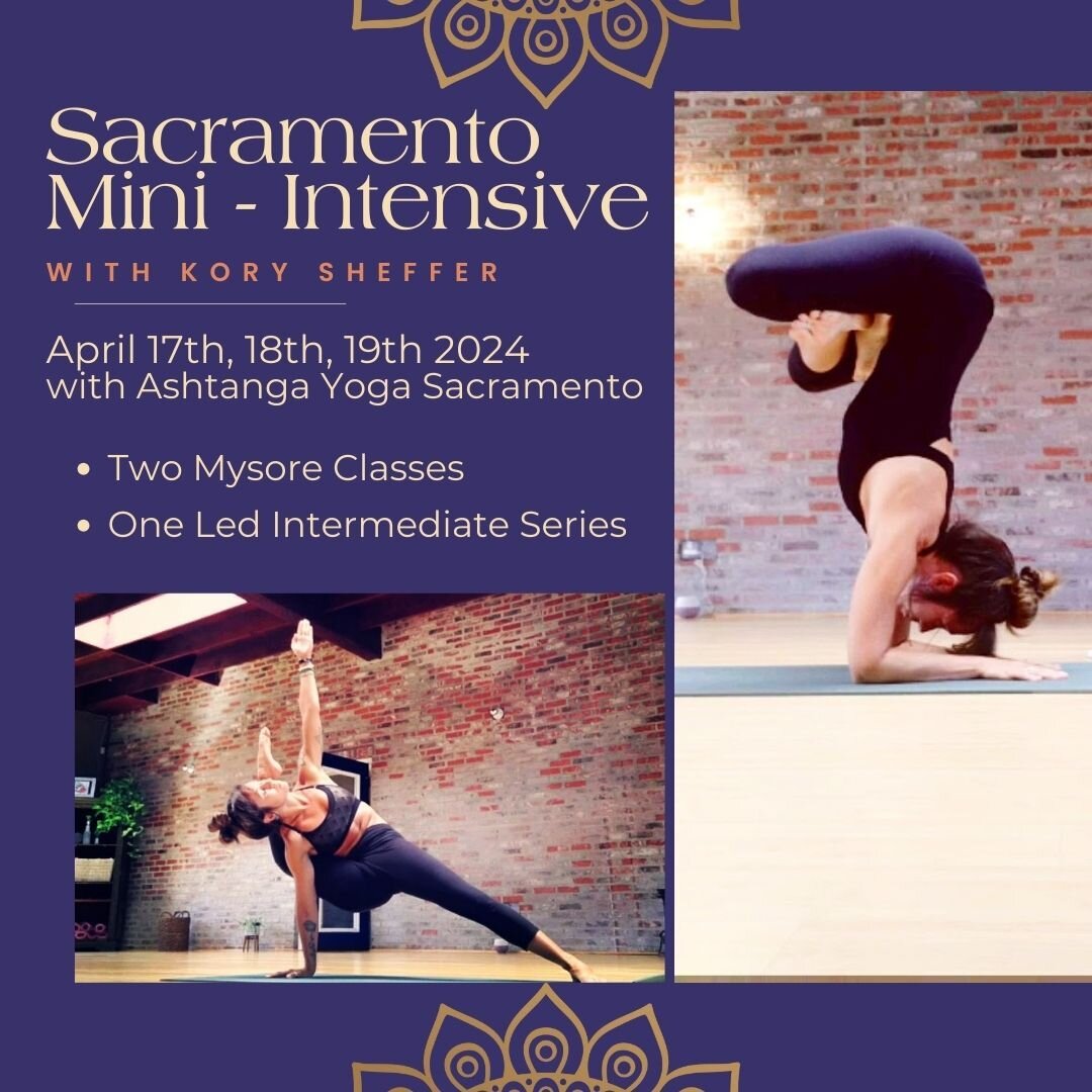 CALIFORNIA! I'm SO excited to return for 3 days of practice with you.

The lovely Benett and Susana of Ashtanga Yoga Sacramento have invited me to teach a few days of Yoga before I officiate their wedding!! 

We'll have two days of Mysore practice to