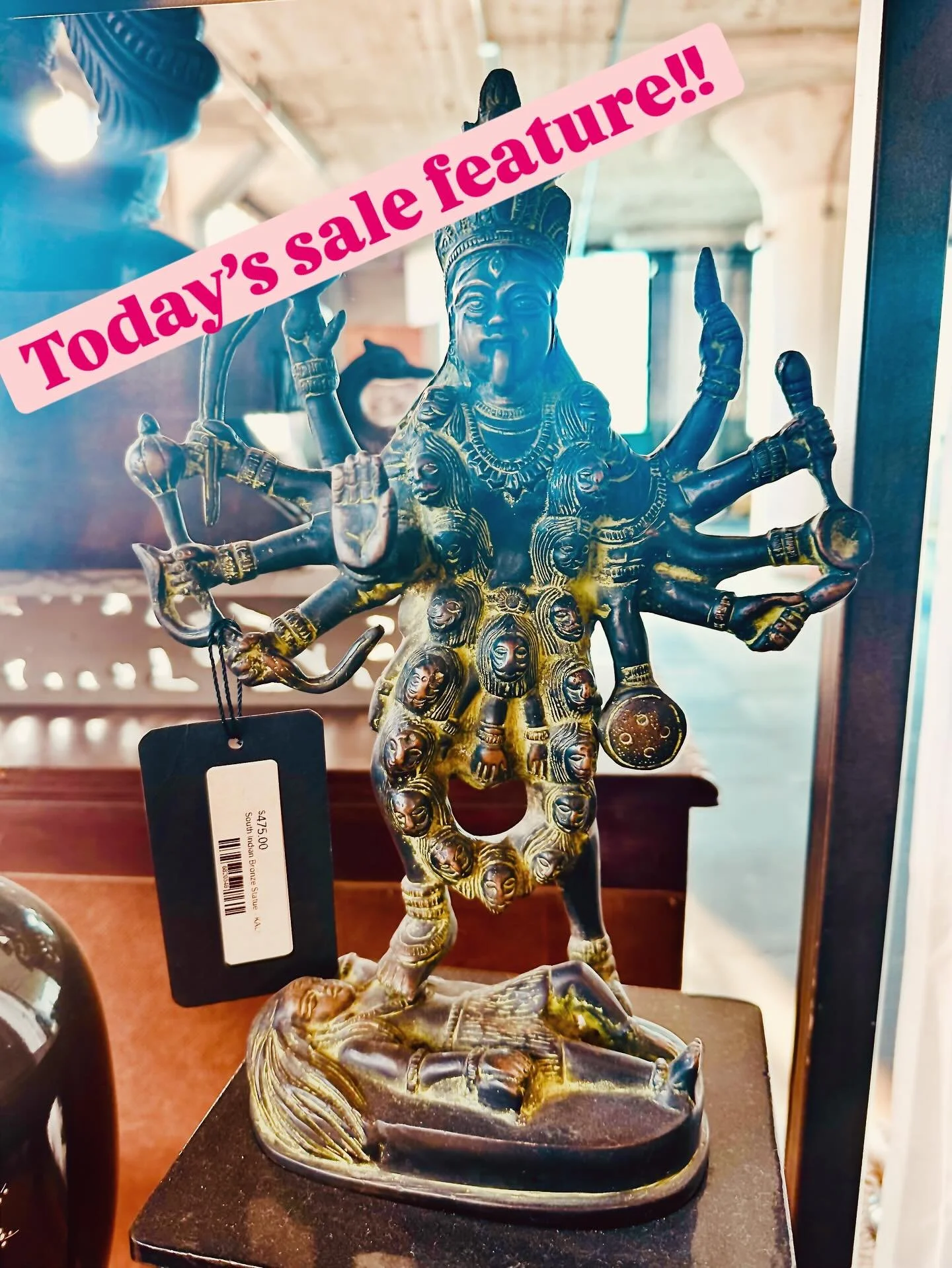 Today&rsquo;s SALE featured treasure. A stunning BRONZE statue of Kali 💀 She&rsquo;s one of a kind and I hand selected her from a shop in Hampi India. 

If you&rsquo;re looking for a big feminine energy piece for your home or Yoga studio look no fur
