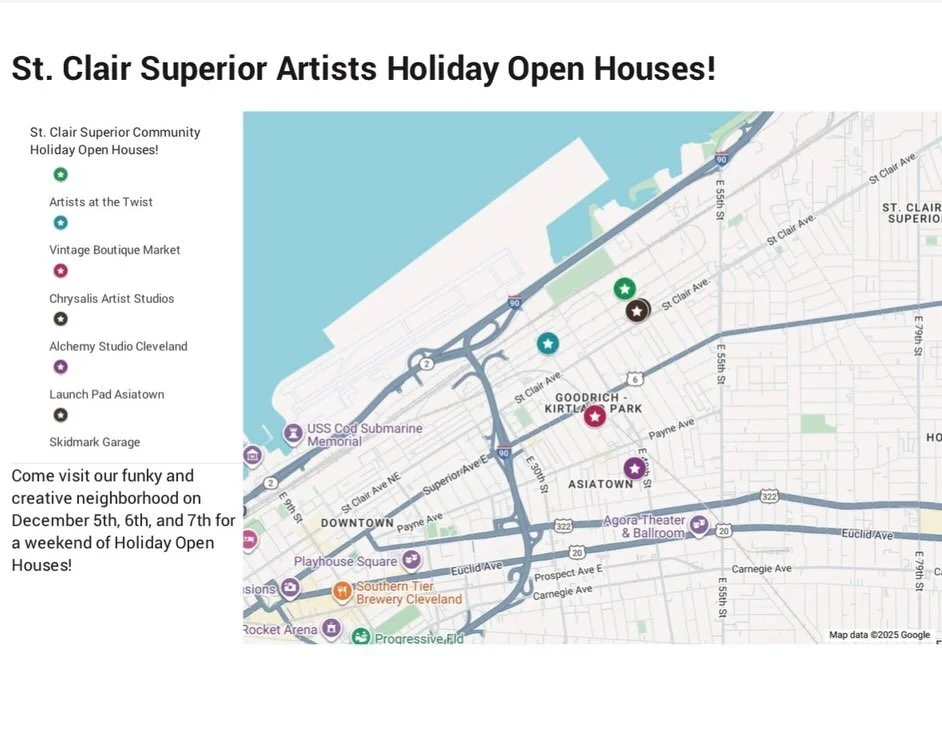We&rsquo;re going to be sharing a lot of community love this week as we get ready for a weekend full of Holiday Open House events here in our neighborhood of St. Clair Superior and Asiatown 🥰

Come on out to support over 100 local artists, maker spa