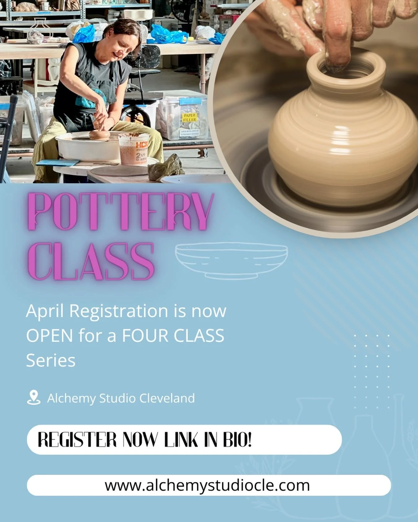 Come make flower pots with us! 🌺 

Our final four week Spring Pottery Series starting in April is open for registration! Space is already filling with current students so if you want a spot get it now!! 

Link is up in the bio or head directly to th