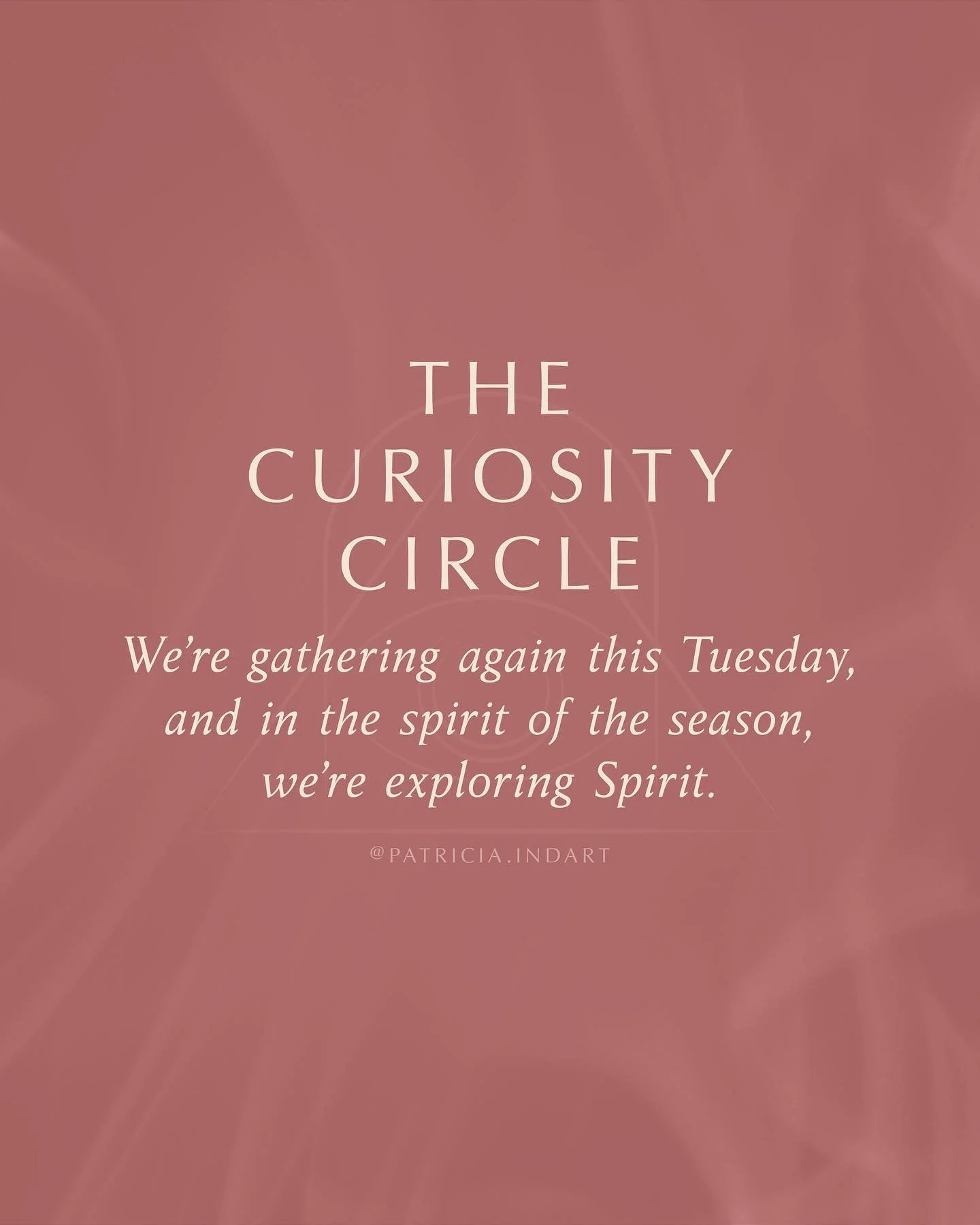 The Curiosity Circle is back for October and in honour of spooky season, we&rsquo;re exploring Spirit. ✨👻

From the mysterious to the intimate, Spirit is something we each experience in our own way. 

This month, we&rsquo;ll gather to explore how Sp