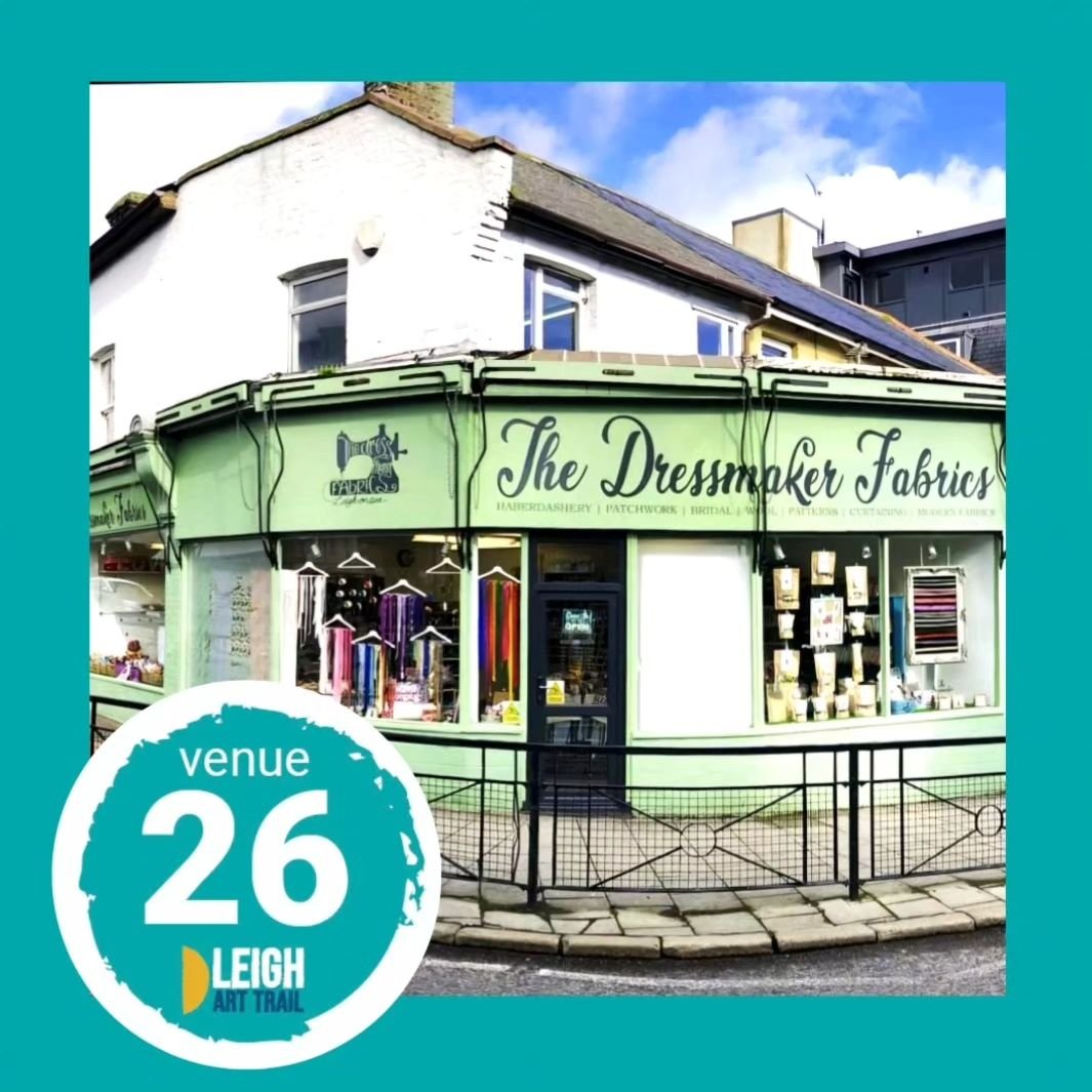 It's a joy to welcome new trail venue no.26 - the magical fabric emporium @thedressmakerfabrics. They will be hosting @littleleighstitchery and her artwork. 
.
Plus, they are also sharing a preview event with Lauren to show case their workshops Satur