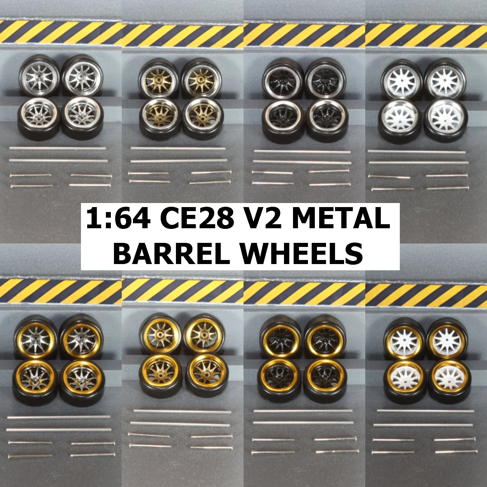 1:64 CE28 V2  Metal Barrel Wheels