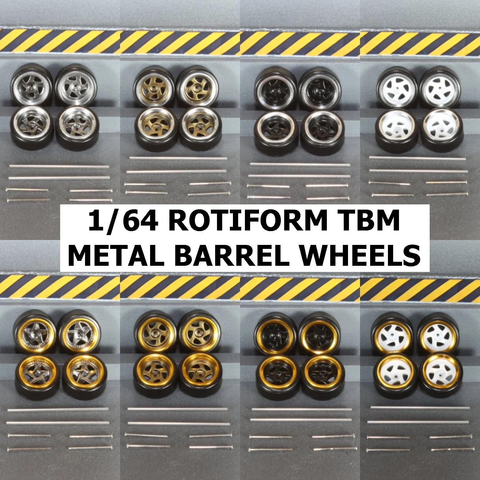 1:64 Rotiform TBM Metal Barrel Wheels
