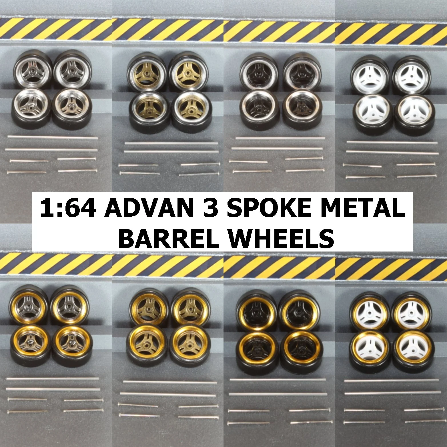 1:64 Advan 3 Spoke Metal Barrel Wheels