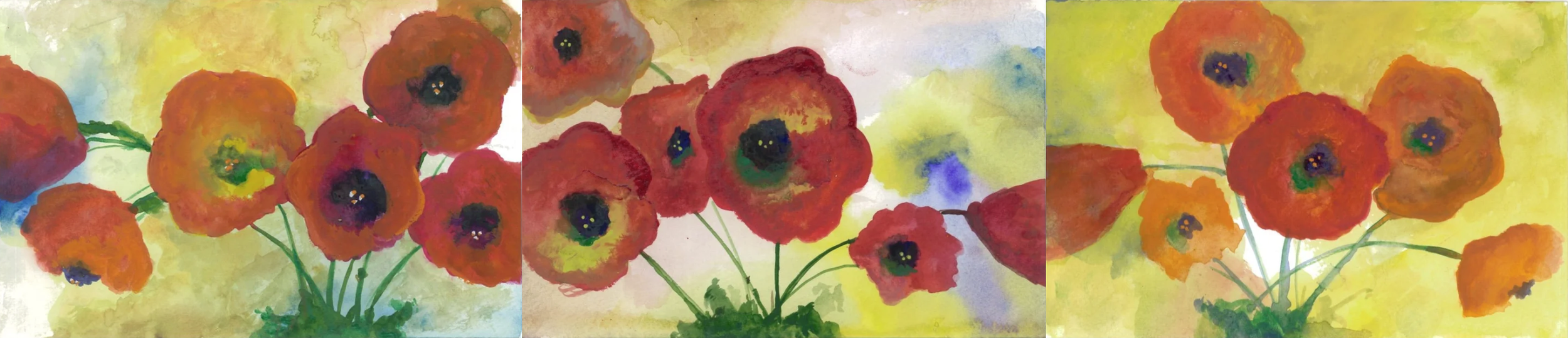 Red Poppies 1, 2, & 3