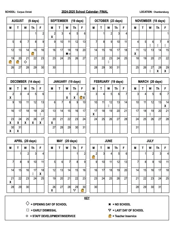School Calendar — Corpus Christi Catholic School school-calendar-corpus-christi-catholic-school
