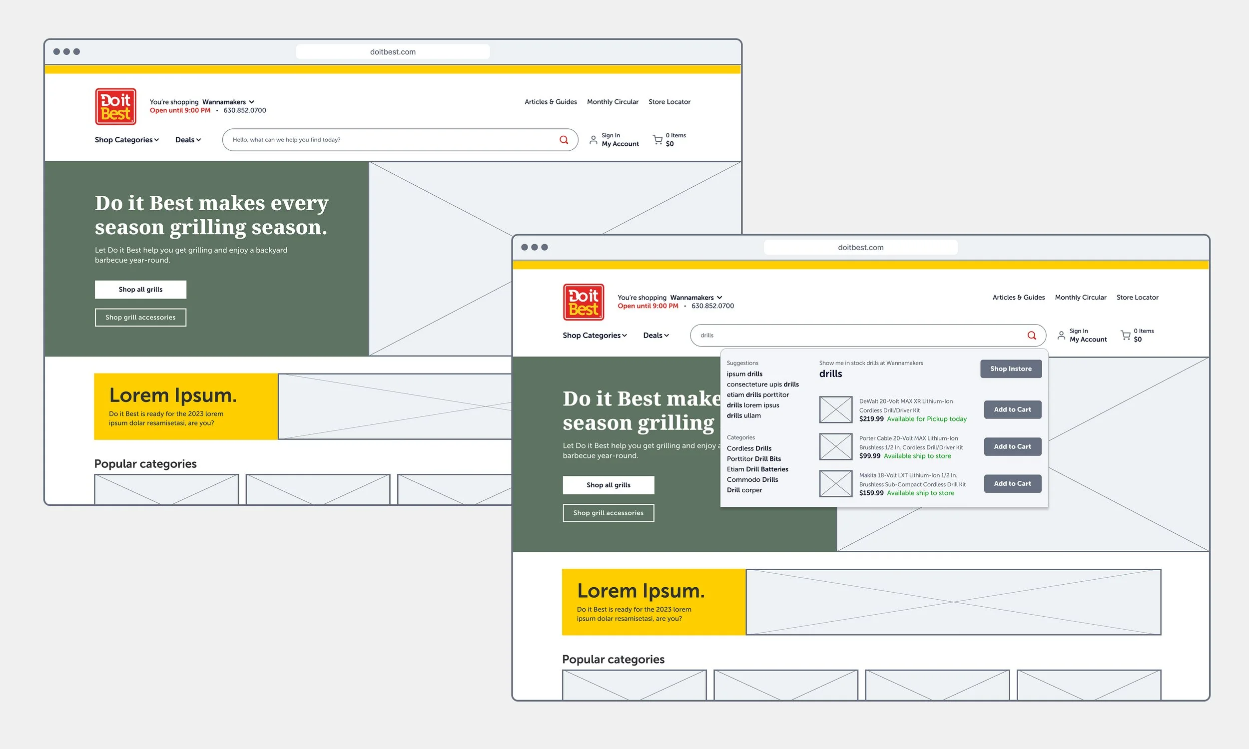 Produced mid-fidelity wireframes to test and refine the design system.