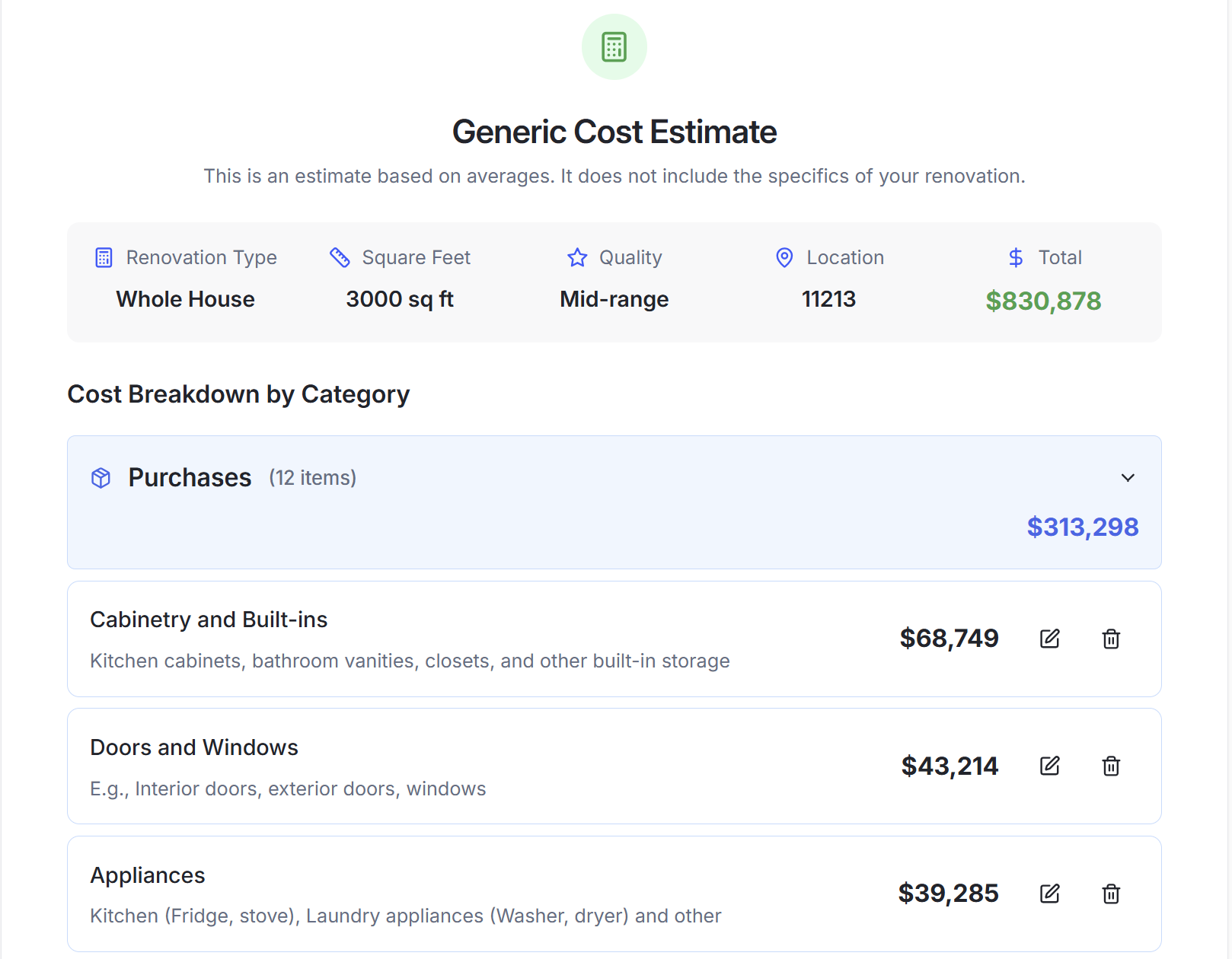 Image showcasing Renovation Cost Calculator (2025) – Free Home Remodeling Estimate