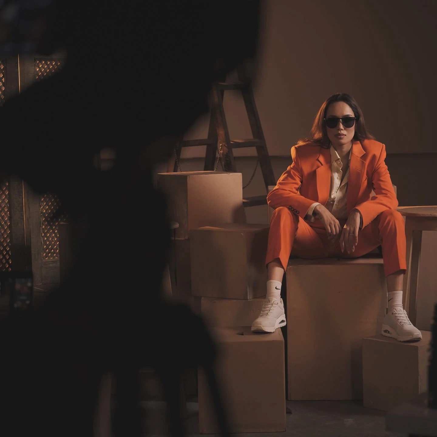 There are many shoots happening almost everyday in the studio. This among them is a beautiful collaboration between clothing, eyewere,film and photography. #fashionphotography #fashionfilm }#eyewear #clothing @locationnepal #model @bipss___ @gautamdh