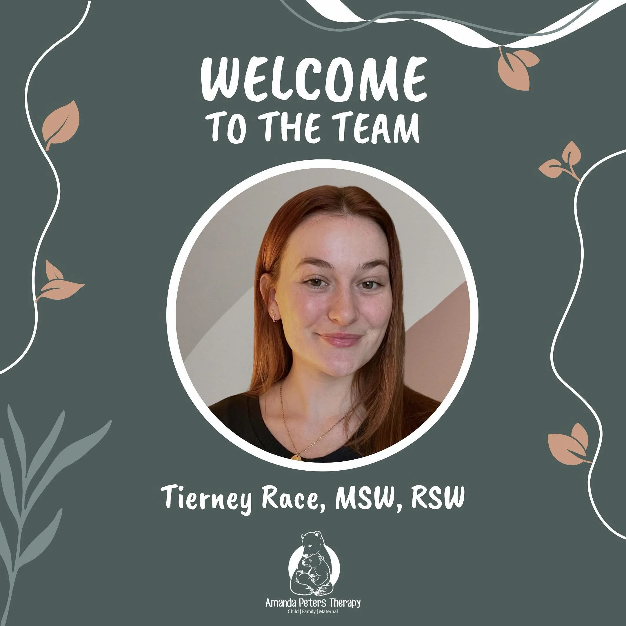 Excited to welcome Tierney Race to the team! 

Tierney has experience working with clients of all ages, and is looking forward to connecting with you and your family in the new year! 

To learn more, or to book an appointment with Tierney, check out 