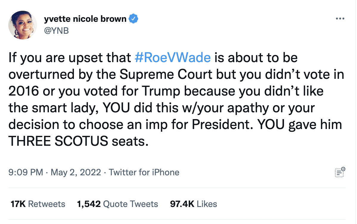 tweet about roe v wade