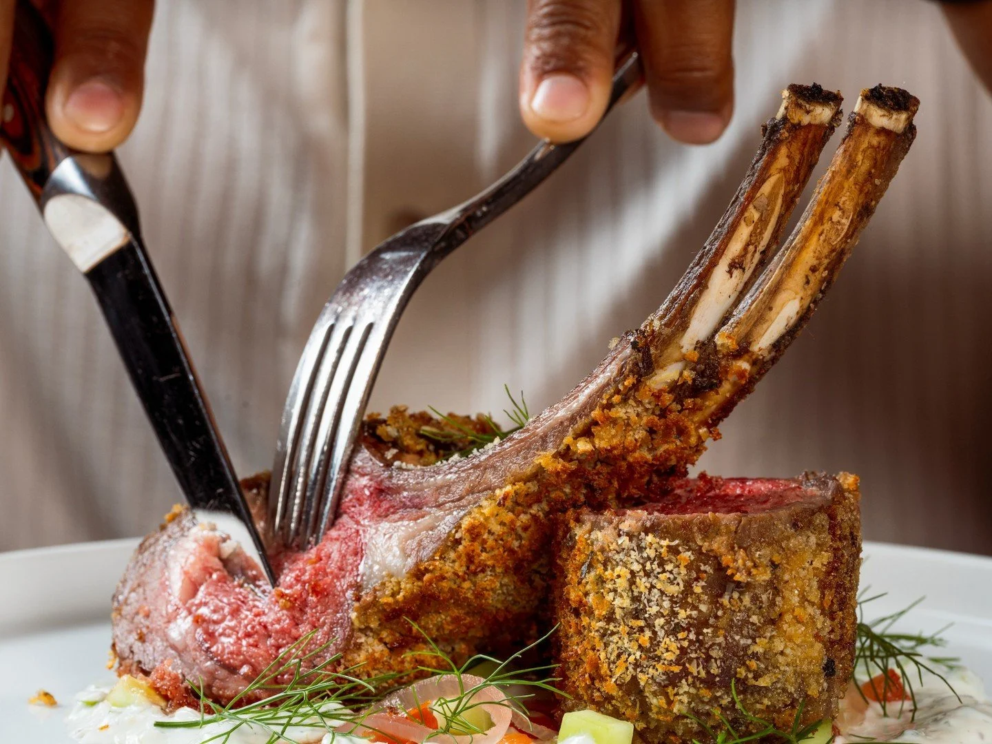 A classic, finished with restraint.🥩

Colorado Lamb Half Rack with tarragon crust, preserved tomato, and yogurt.

Make your dinner plans with us at the link in our bio!