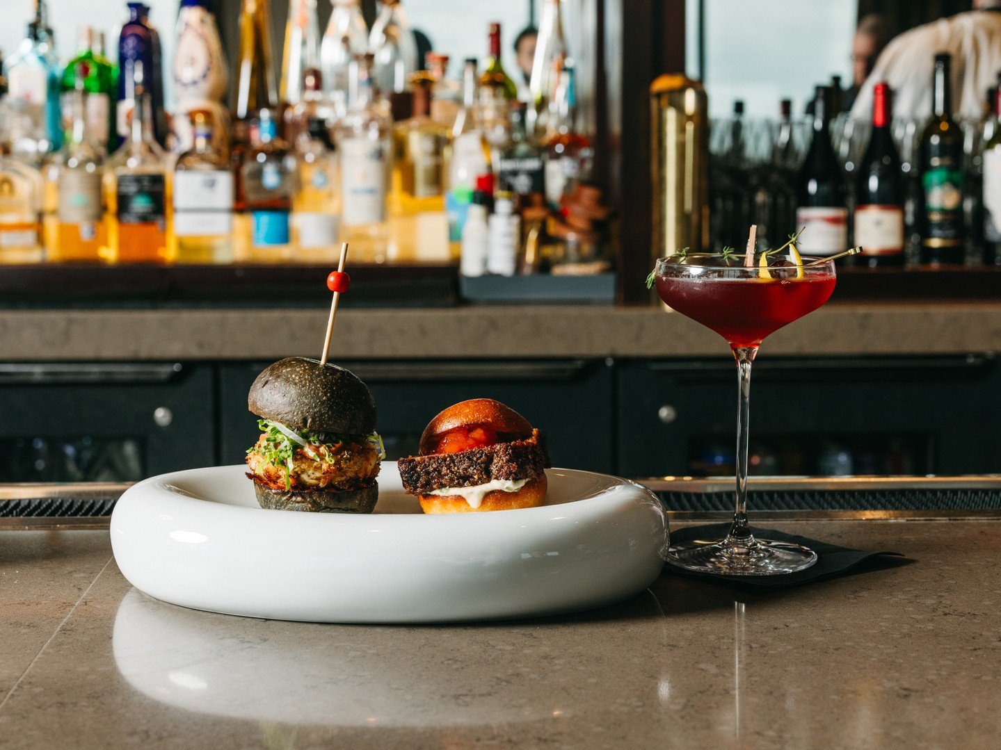 Where the night begins.

Social Hour on the 27th floor brings $10 signature cocktails, $10 5 oz. wine pours, and half-off select appetizers, including our Surf &amp; Turf Sliders, all set against a skyline that does the rest.

Monday&ndash;Saturday
5
