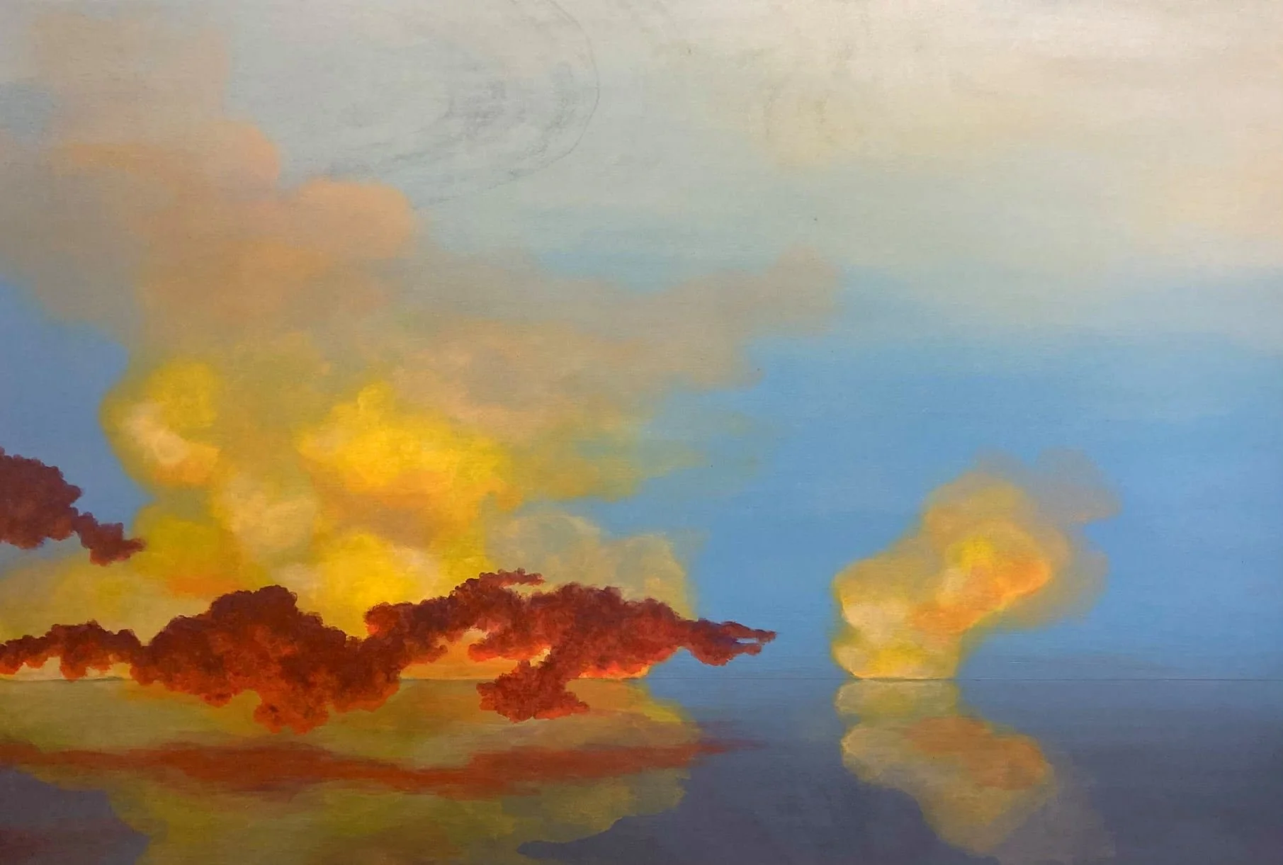 LOOMING 36” x 55” Acrylic on wood 2021