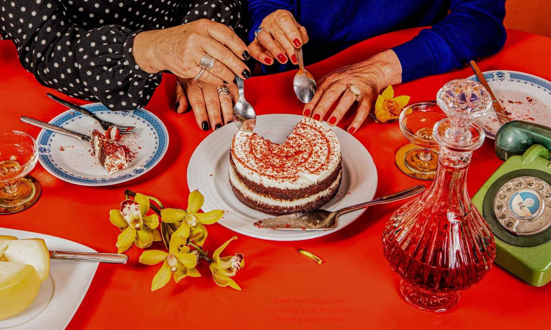 Elderly women at a brightly colored kitchen table, illustrating how brand colors and color emotion must be adapted to different age groups and target audiences.