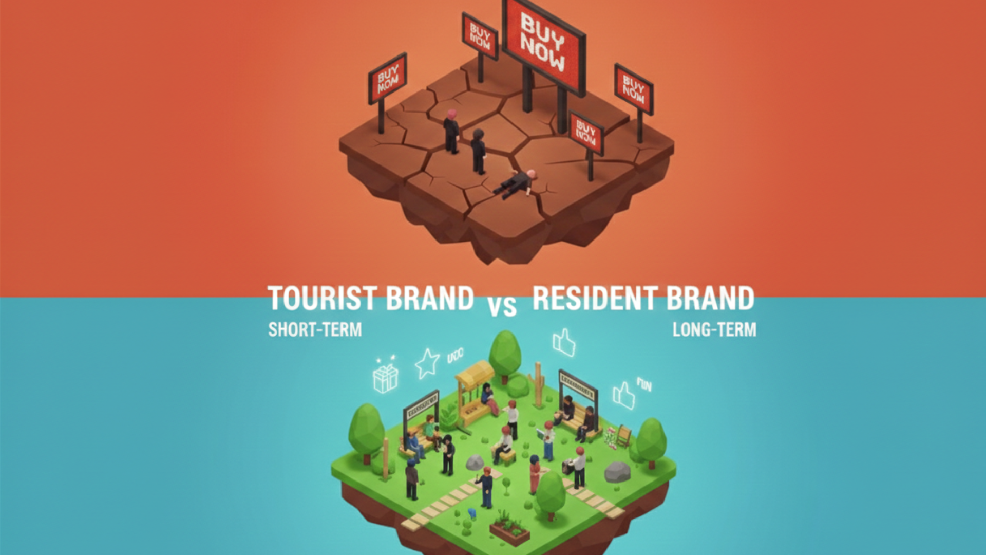 To succeed in virtual spaces, brands must move beyond "Tourist" broadcasting and become "Residents" who provide long-term value and subsidize the community's fun.