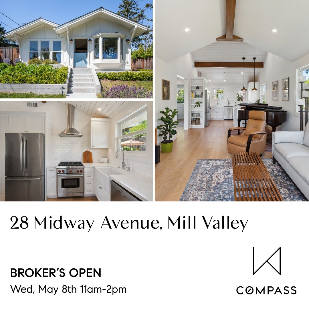 ✨ BROKER'S OPEN ✨

Wednesday, May 8th 11am-2pm

Agents and buyers welcome! Get a sneak peek at this off-market remodeled beauty. I'll have the sky blue Dutch Door open, with drinks and snacks waiting for you inside. 

28 Midway Ave, Mill Valley 
2 BD