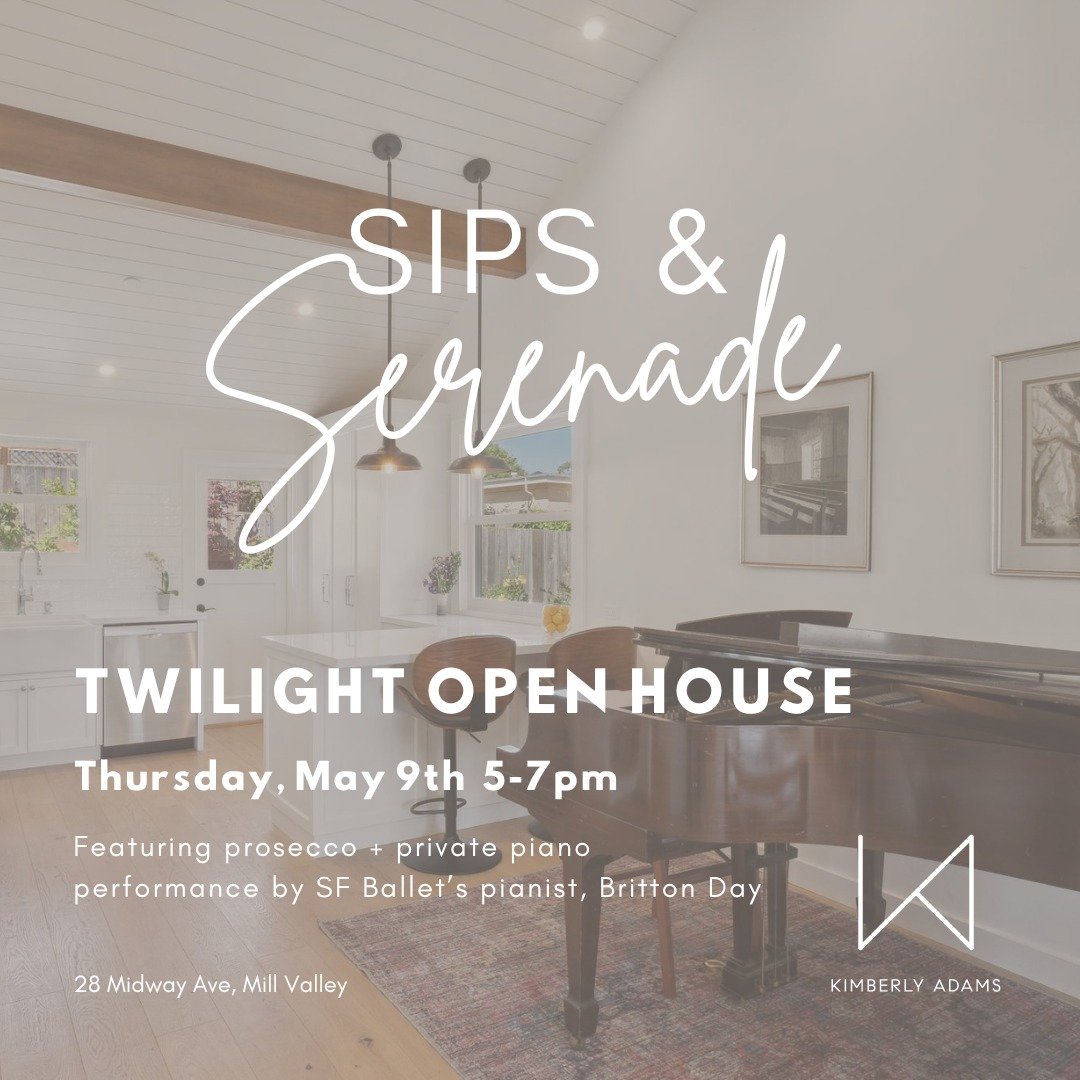 ✨ SIPS &amp; SERENADE ✨

Special twilight open house tonight (Thursday) from 5-7pm.

Enjoy prosecco, charcuterie (who can resist a plate of meat &amp; cheese? not me), and a private piano performance by SF Ballet's pianist, Britton Day, while marveli