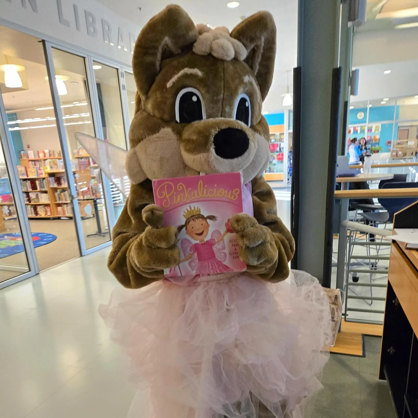 Reprised my role as the Cove Coyote, this time dressing up for our Readathon fundraiser as the Pinkalicious book character (with help from my trusty assistant, Richard).