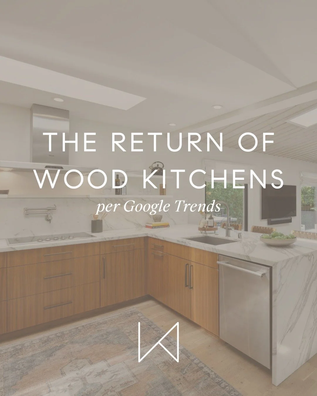 As pristine white kitchens slowly become less popular, what is taking their place? 

Per the latest Google Trends report, wood kitchens are making a comeback. Specifically:

&bull; &ldquo;honey oak kitchen&rdquo; and &ldquo;white oak kitchen&rdquo;  