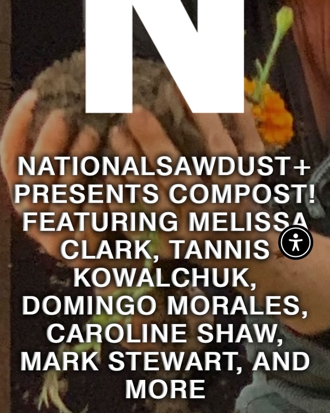 Thursday the 25th, Tannis will be at National Sawdust in Williamsburg @nationalsawdust performing and talking dirt (well COMPOST) with Melissa Clark, NYTimes Food writer @clarkbar (of so many good recipes to eat and live by) and NYC compost activist 