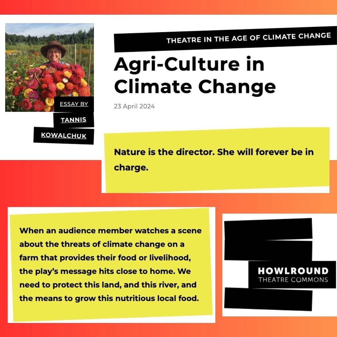 ✍🏽Tannis wrote an essay for HowlRound @howlround 
Read it now!👇🏽
👀Link in Bio
👀On our Press Page at FarmArtsCollective.org 
👀Visit HowlRound.com/agri-culture-climate-change