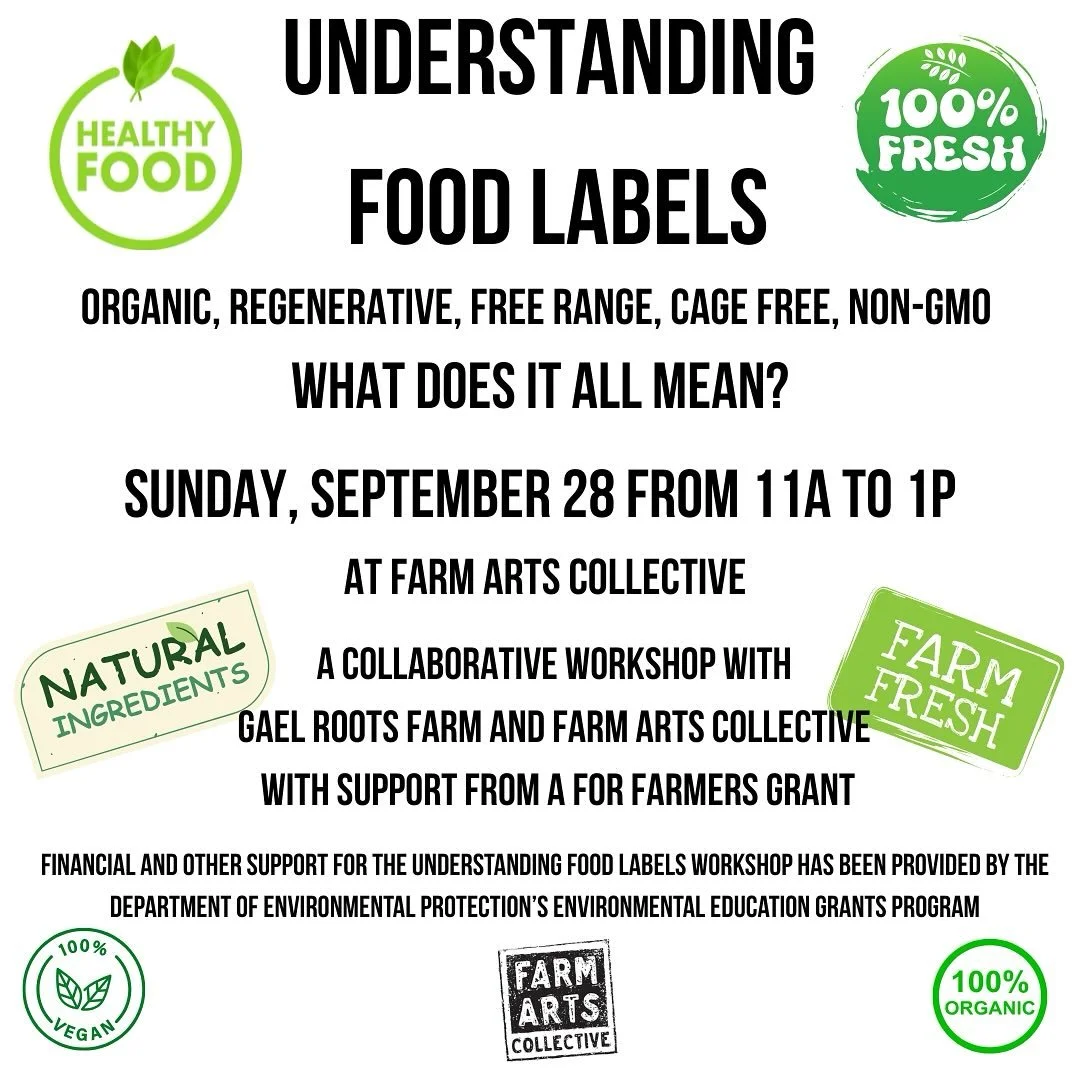 TODAY! Understanding Food Labels Workshop in collaboration with @gaelrootsfarm &amp; @xoxofarmgirl 
🚪Pay What You Can at the Door 

🏷️This workshop is designed to help consumers understand the variety of food label definitions found on many food pr
