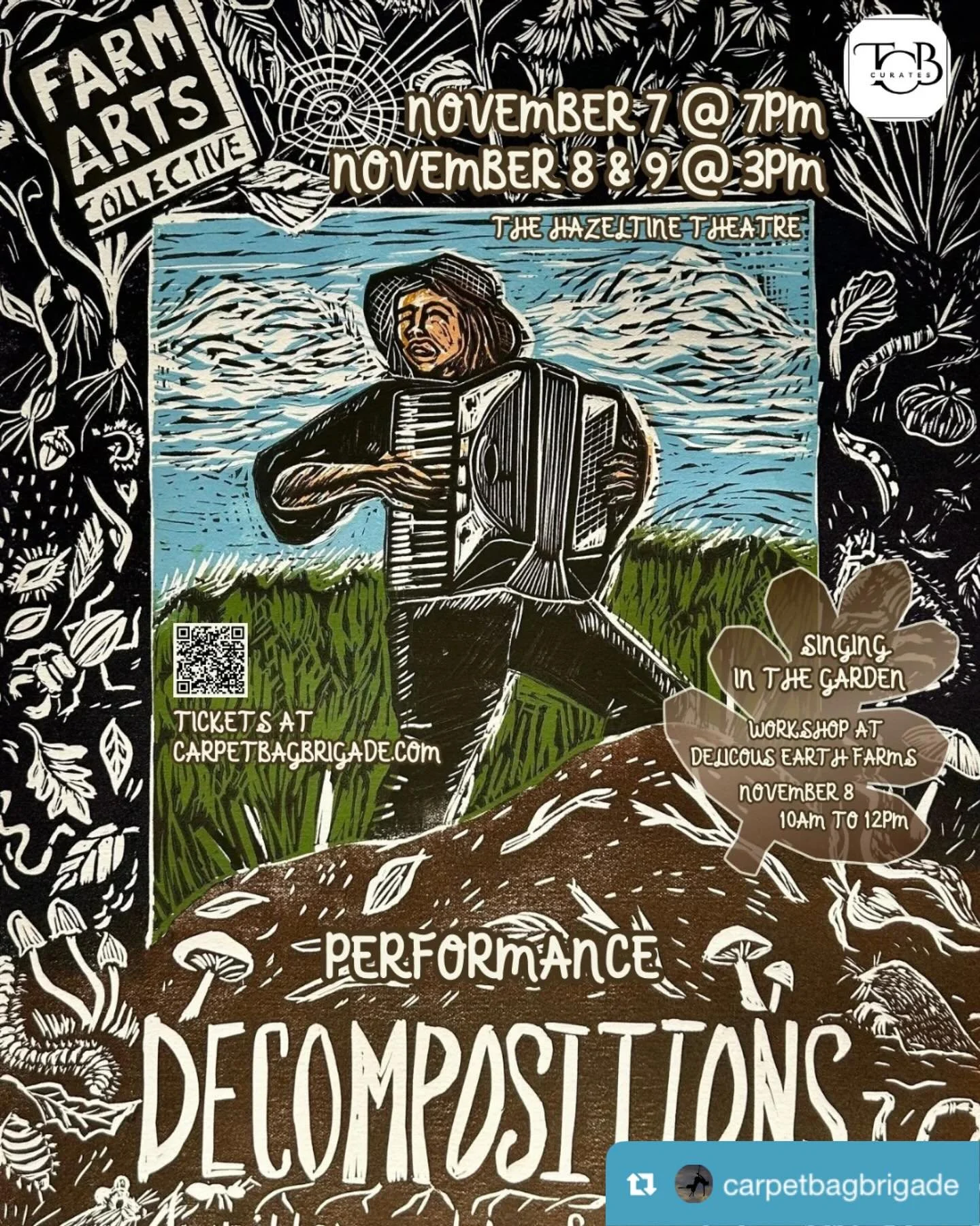 &lsquo;Decompositions&rsquo; is Arizona bound next month! 
Tannis will also be leading a song workshop during her visit🎶

Repost from @carpetbagbrigade
&bull;
Get your tickets today! Performance @the_hazeltine Theater. Nov 7 to 9.

Carpetbagbrigade.