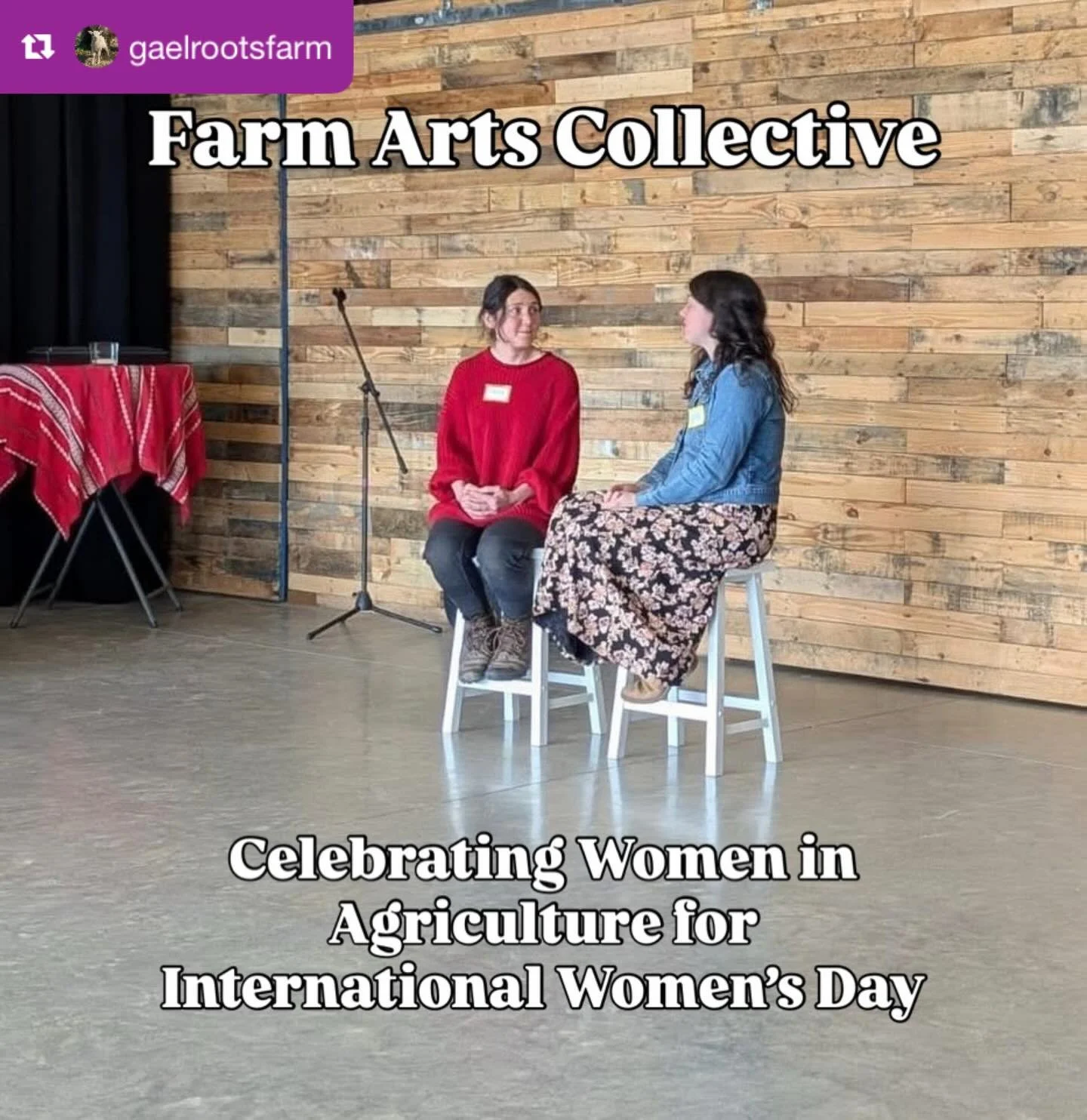 🤩Repost from @gaelrootsfarm
&bull;
A couple weeks ago I had the honor to be one of the speakers at the @farmartscollective International Women&rsquo;s Day. I was lovely to chat with Erica from @goodfindfarm and discuss our work, the role of women in