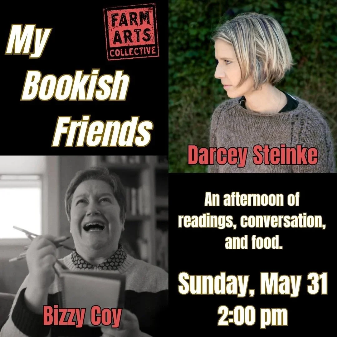 Award-winning author @steinkedarcey will read from her new book on the body entitled, This Is the Door: The Body, Pain, and Faith. 

Local humorist and writer @bizzycoy will read from her book entitled Personal Space. Meet two authors who embody art,