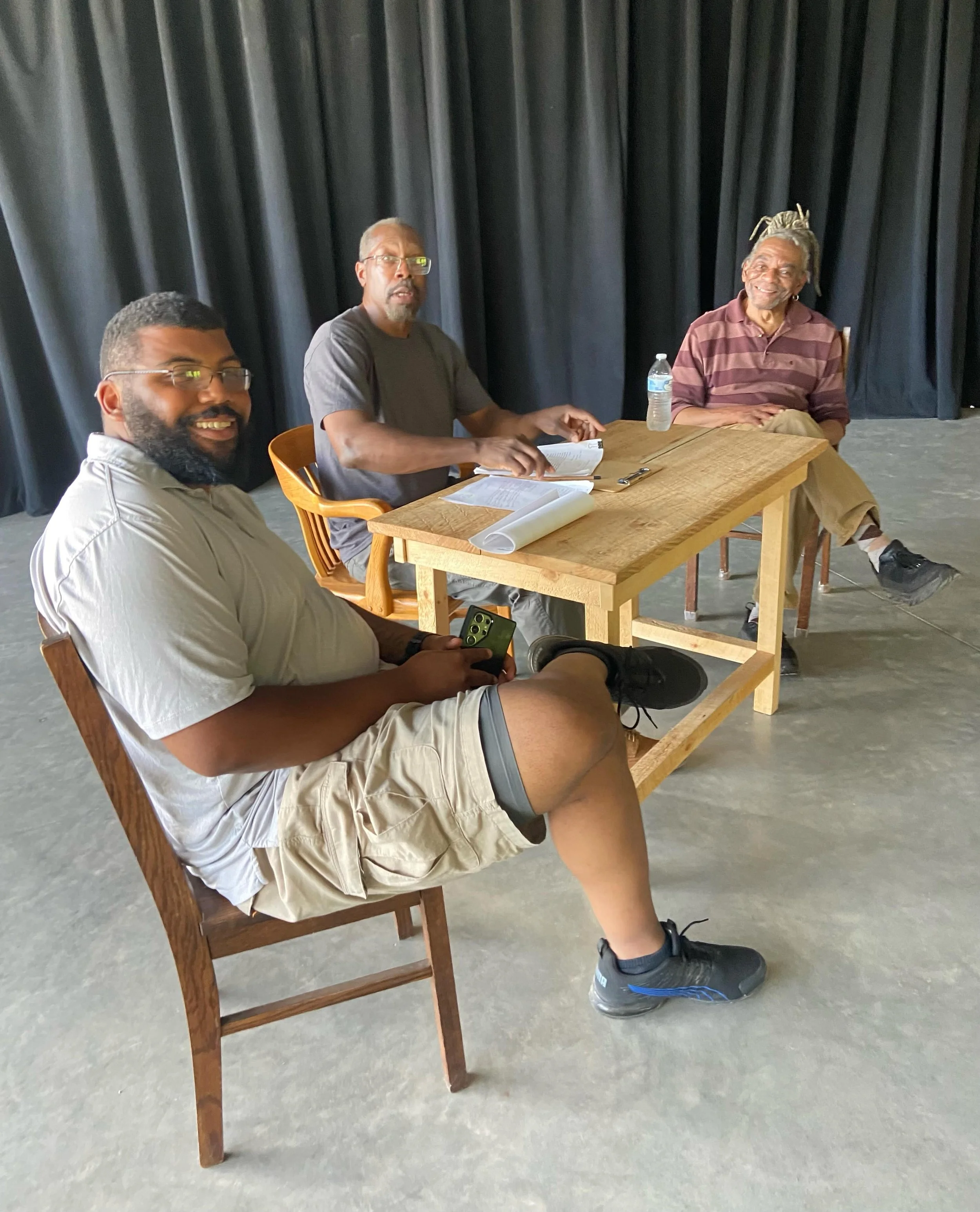 Juneteenth rehearsal last night with @g.oliverking52 and @robunhenderson and John Neails in a new play by Tasa Fatonii- Butler!
❤️ join us June 19 at 7 PM.