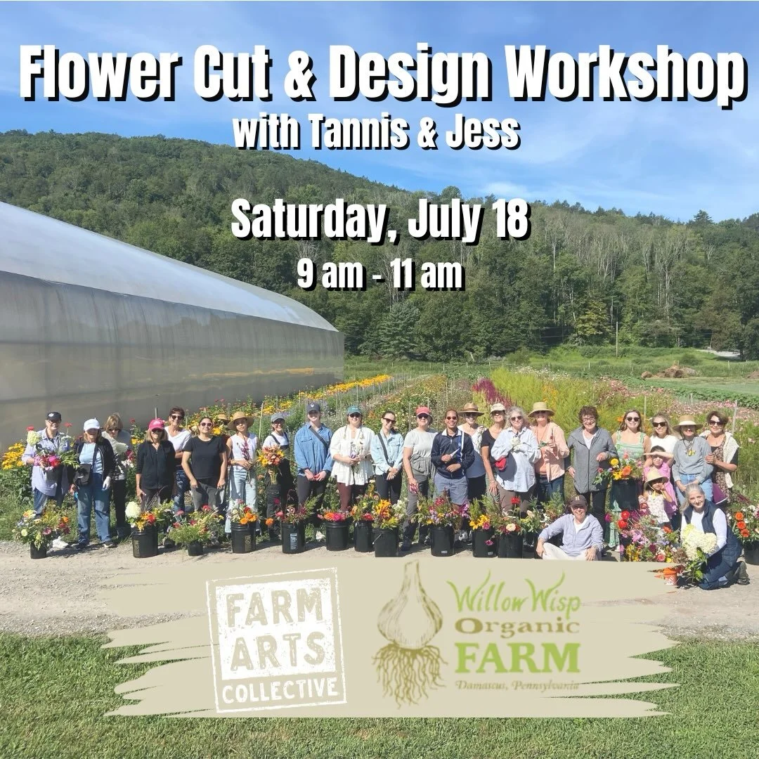 🌻Flower Cut &amp; Design Workshop with Tannis &amp; Jess🌻

☕️The day begins with coffee at the barn followed by a led tour by @willowwisporganicfarm flower farmers, Tannis Kowalchuk and Jess Beveridge.
🌸The attendees will visit the annual and pere