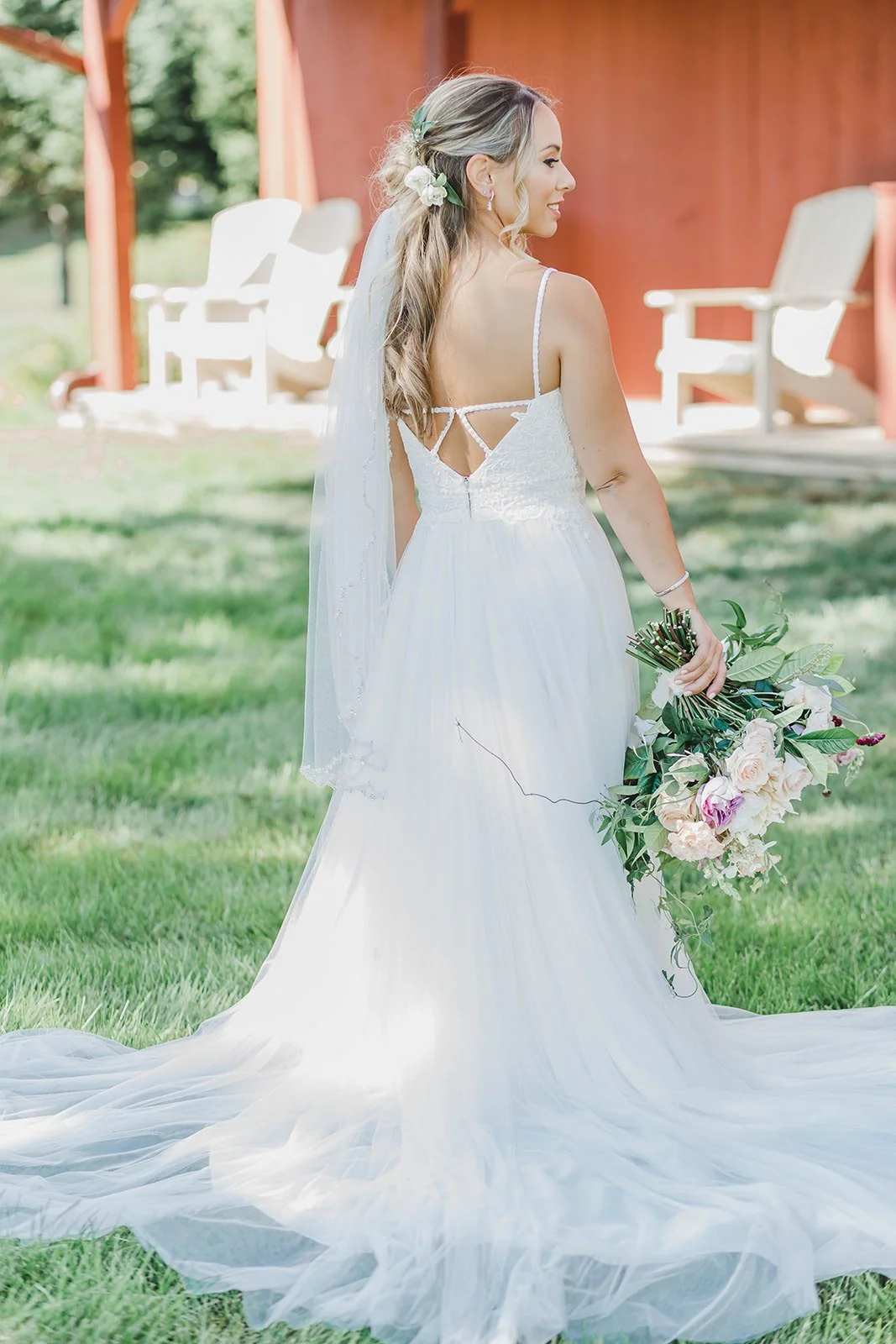 wedding barn maine bride