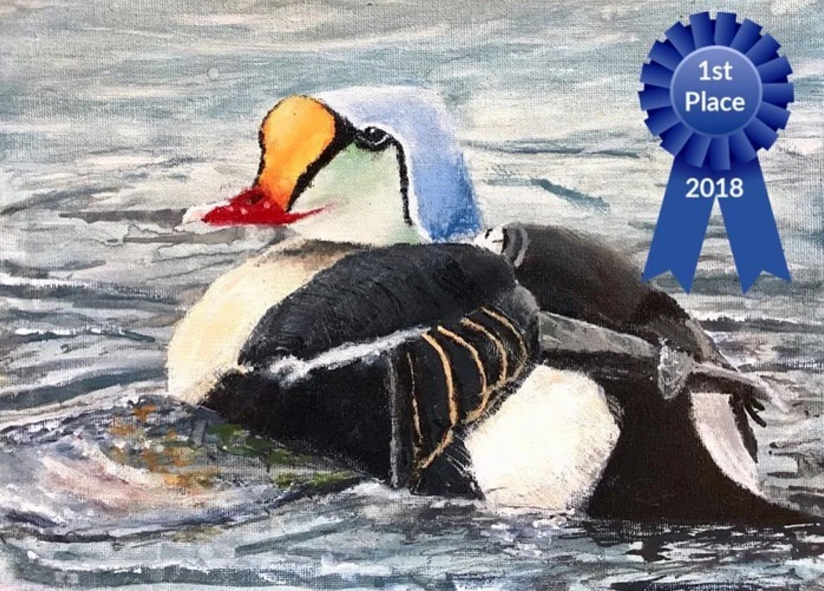Art student: Joshua Lee, age 10. First Place in 2018 Federal Junior Duck Stamp Contest.