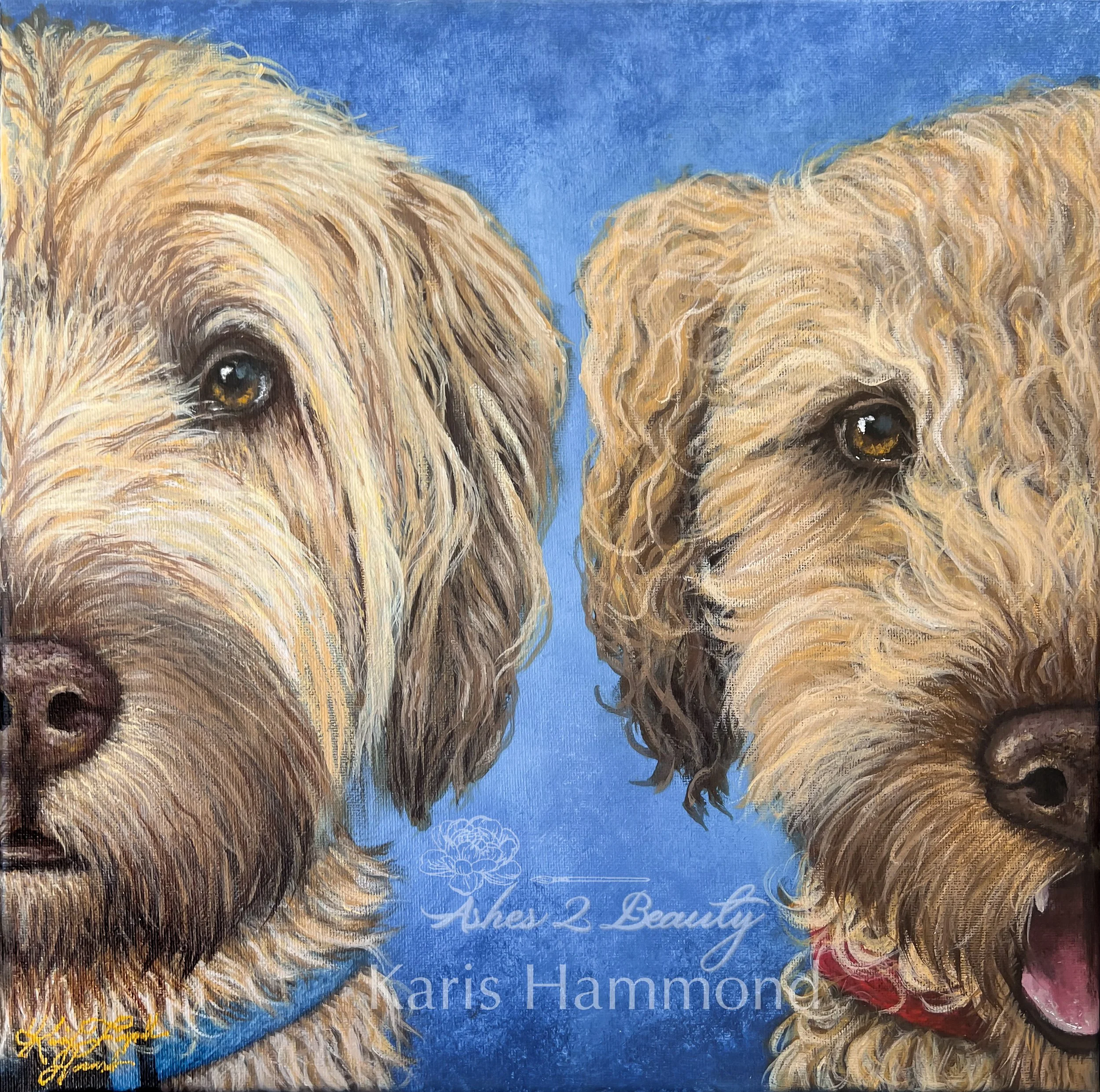  
  Chunks & Roman  
  14x14" acrylics on canvas.  
 
 
  October 12, 2025  
 