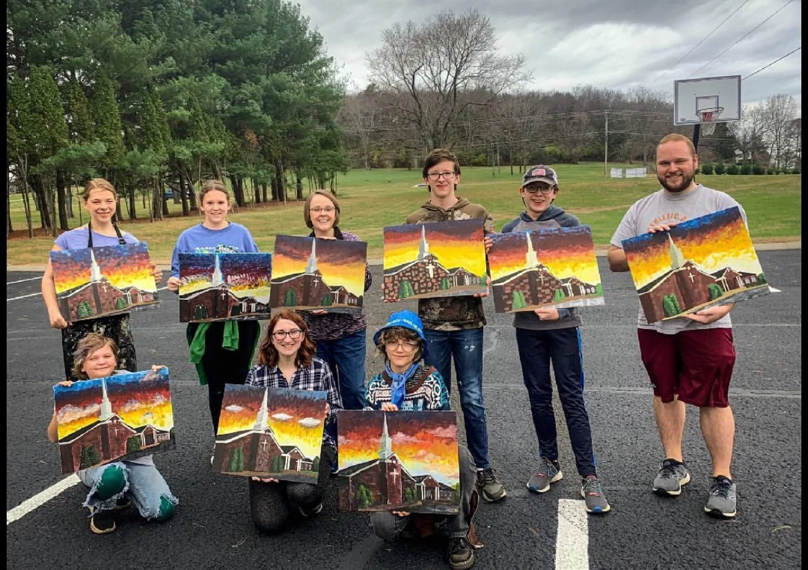 Private Painting Party with a youth group in 2022.