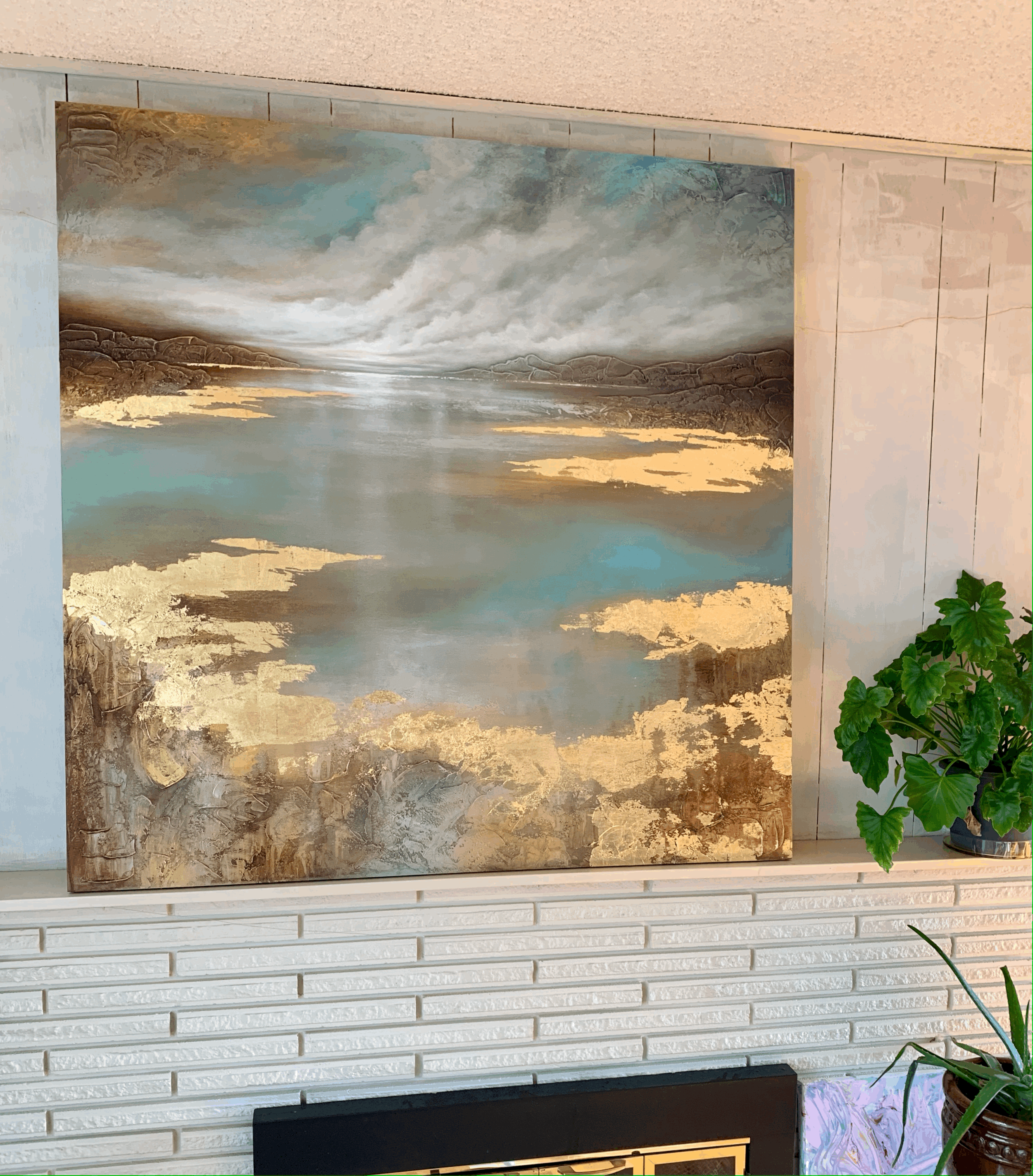 "On Golden Shores" 48x48 Resin