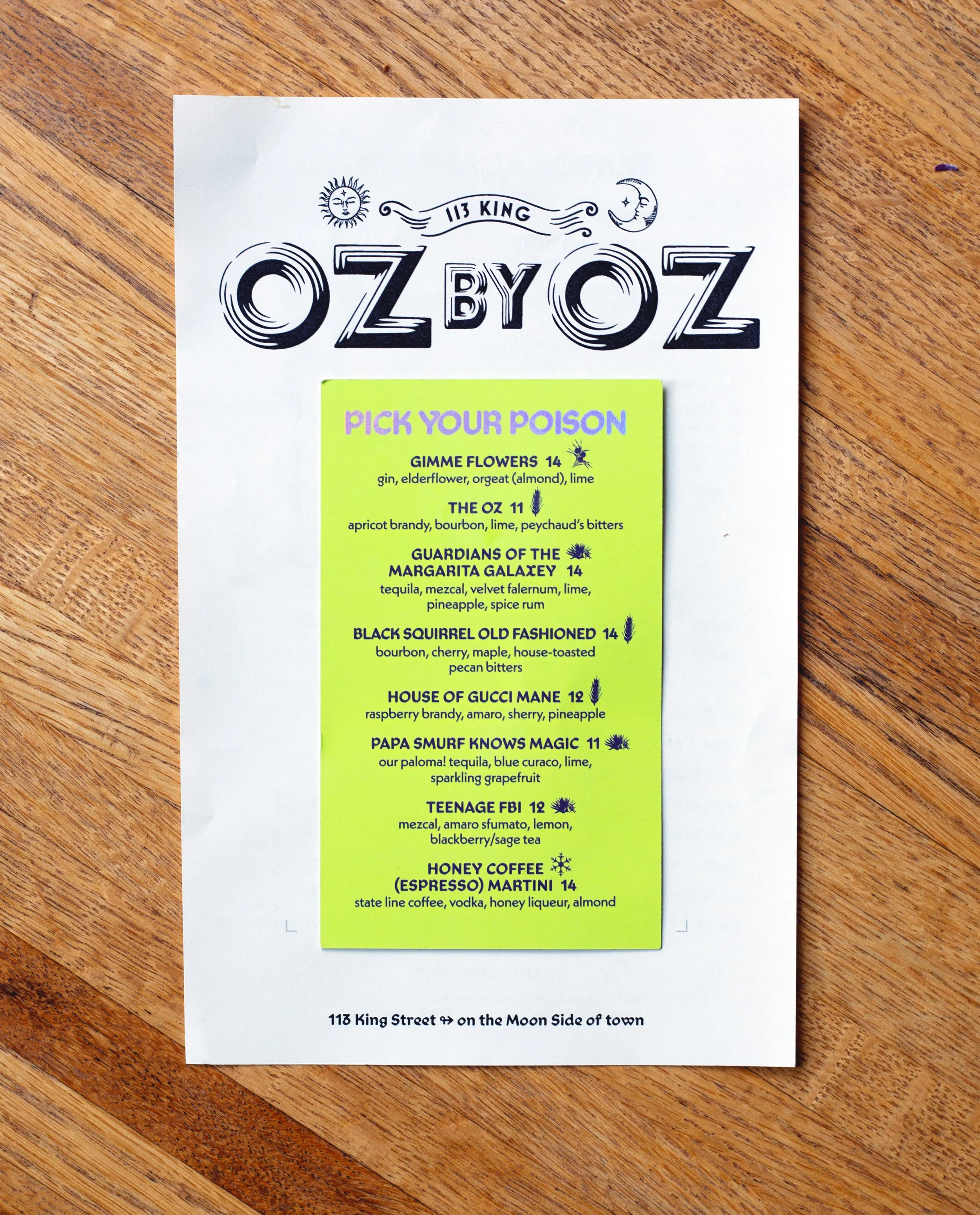 OZ BY OZ ORIGINAL COCKTAILS