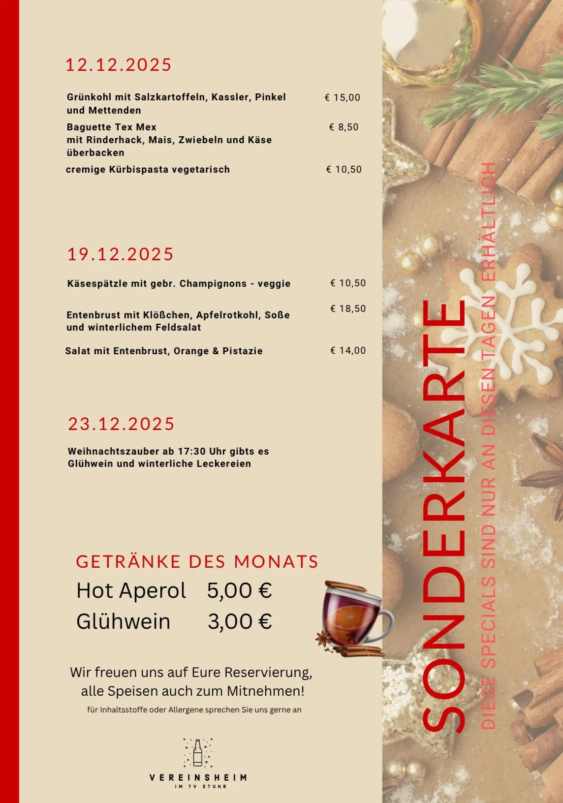 SONDERKARTE Dezember