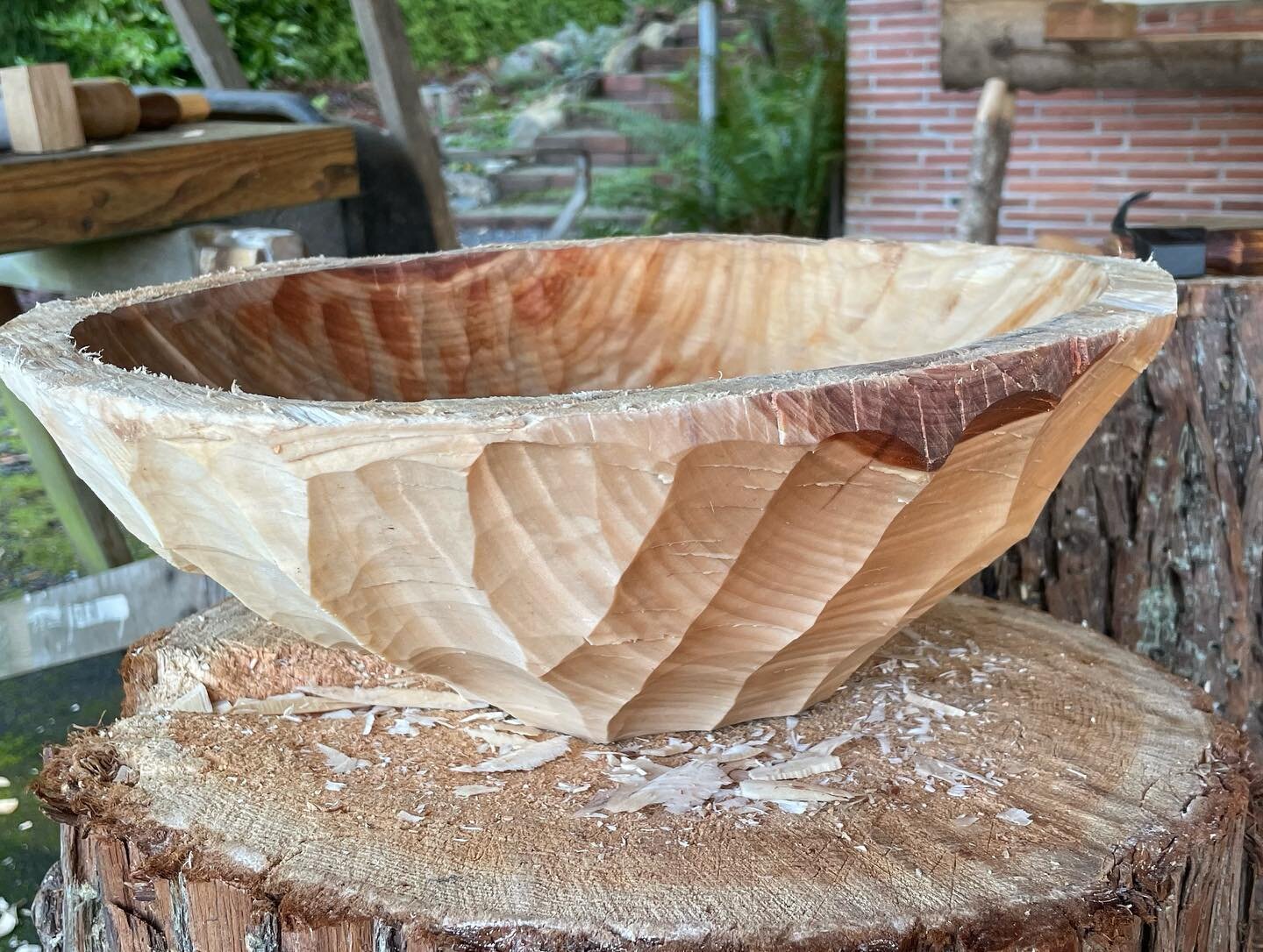 New rough cut maple bowl in progress! We had a huge storm a month or so ago and a big leaf maple came down among some other evergreens. Now I have way too much wood to know what to do with. See last photos in post. 

#greenwoodcarving #woodenbowl #ha