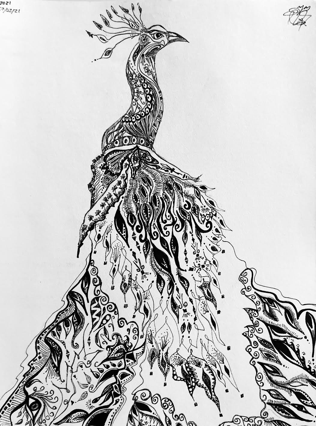 'His Majesty'. Ink on paper. 2021. 11 x 14 inches.