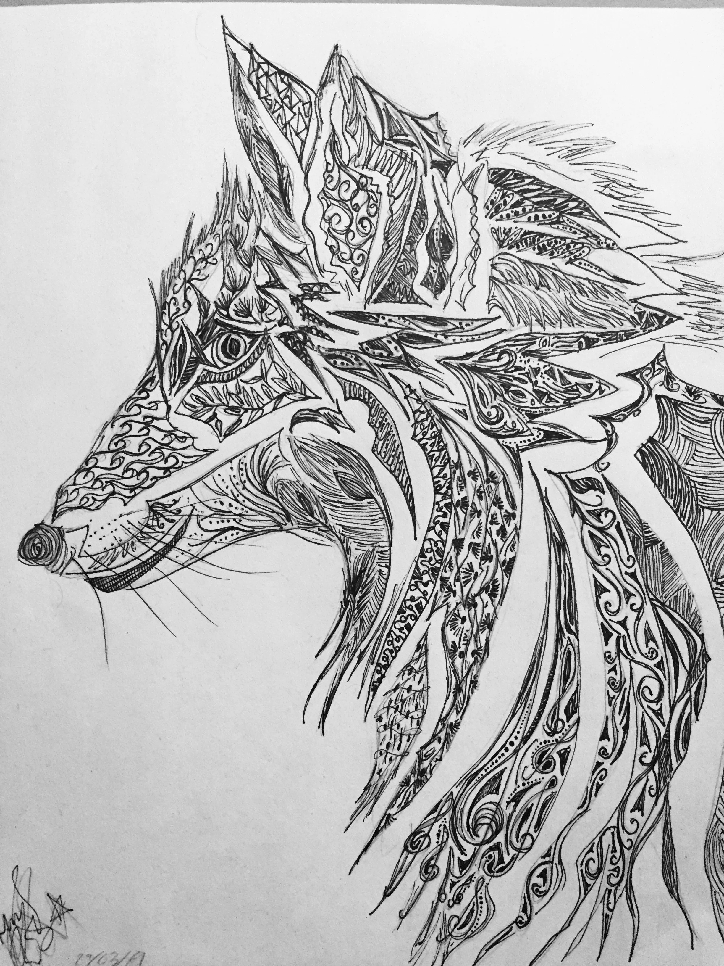 'Luna'. Ink on paper. 2019. 11 x 14 inches. 